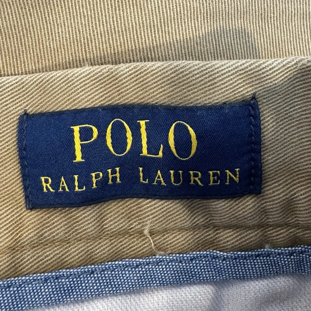 Polo Ralph Lauren Chino Shorts Men's 32 Khaki All Over Pony Embroidered Casual